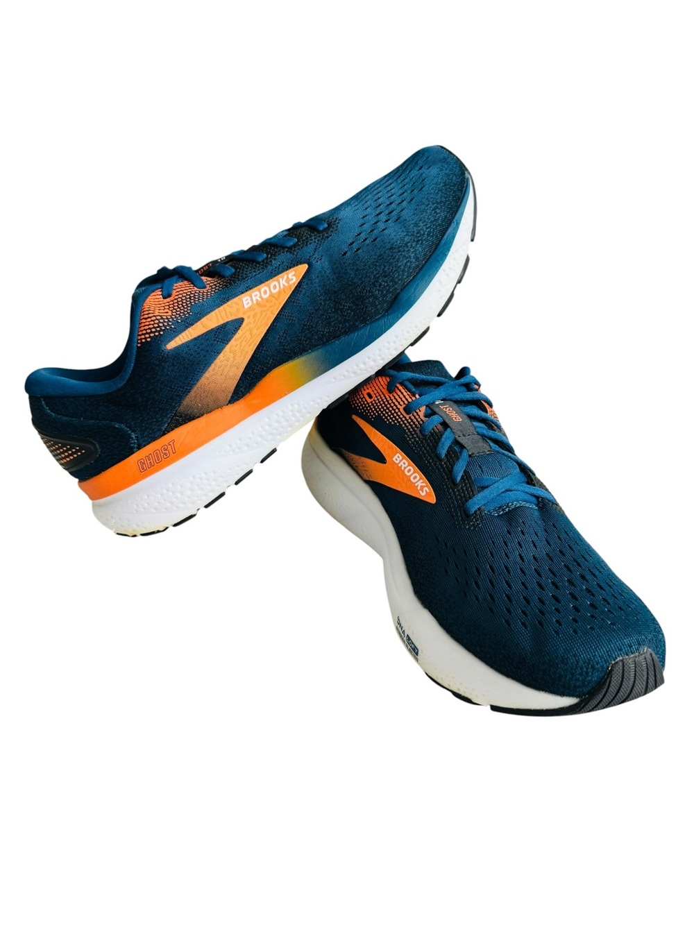 Brooks Men’s Ghost Running Shoes - Navy with Orange Accents